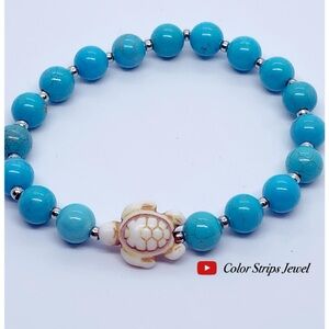 Turquoise 100% Real Stone with Turtle